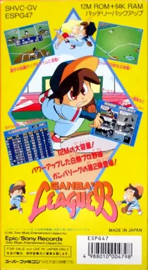 Hakunetsu Pro Yakyuu '93 - Ganba League (Japan) box cover back